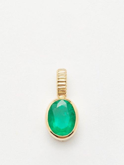 Viltier - Emerald & 18kt Gold Pendant - Mens - Yellow Gold