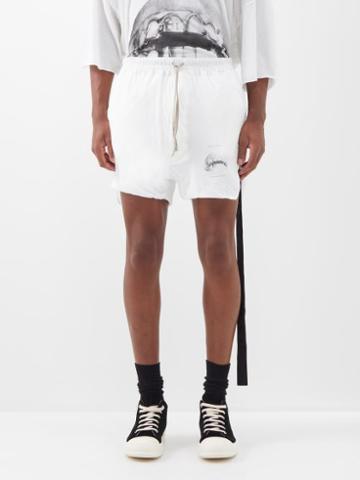 Rick Owens - X Michle Lamy Phleg Cotton-jersey Shorts - Mens - White Black