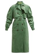 Matchesfashion.com Preen Line - Mia Cotton Corduroy Trench Coat - Womens - Green