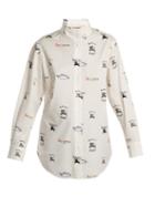 Matchesfashion.com Burberry - Triple Archive Logo Print Stretch Cotton Shirt - Womens - White Multi