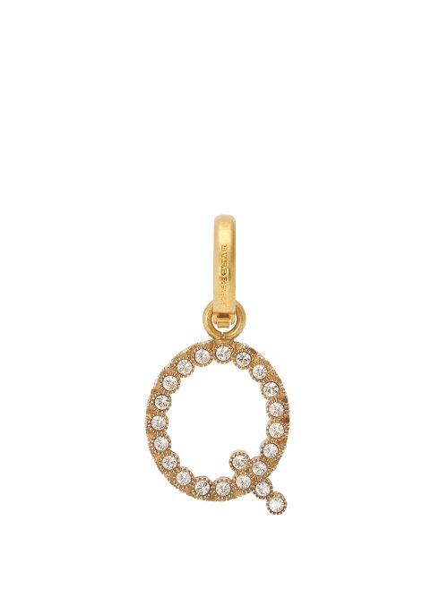 Matchesfashion.com Burberry - Q Crystal Embellished Letter Charm - Womens - Crystal