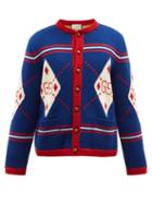 Gucci - Gg-logo Jacquard Wool Cardigan - Mens - Blue