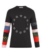 Givenchy Contrast-panel Long-sleeved Cotton-jersey Top