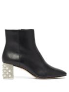Matchesfashion.com Sophia Webster - Toni Embellished Heel Leather Ankle Boots - Womens - Black