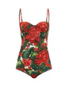 Matchesfashion.com Dolce & Gabbana - Portofino Balconette Swimsuit - Womens - Red Print