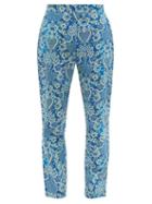 Matchesfashion.com Rhode - Rohan Floral Print Cotton Trousers - Womens - Blue Print