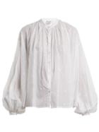 Matchesfashion.com Thierry Colson - Slava Balloon Sleeved Blouse - Womens - White Multi