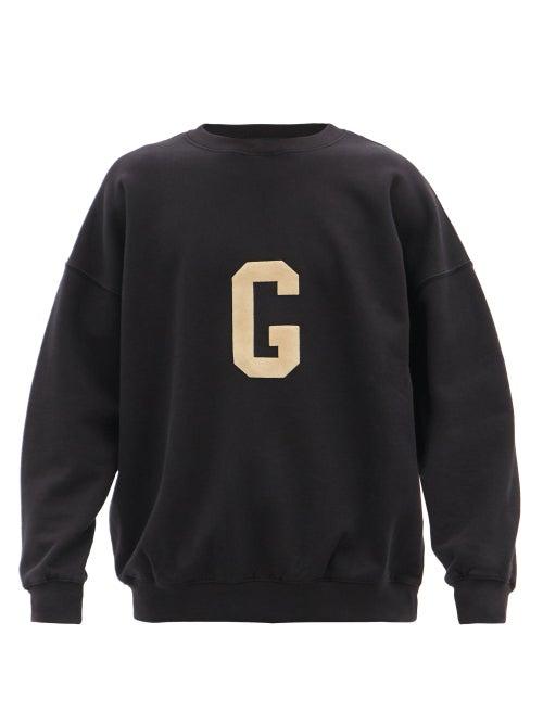 Mens Rtw Fear Of God - Logo-appliqu Cotton-blend Jersey Sweatshirt - Mens - Black