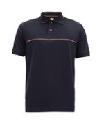 Matchesfashion.com Paul Smith - Signature-stripe Cotton-piqu Polo Shirt - Mens - Navy