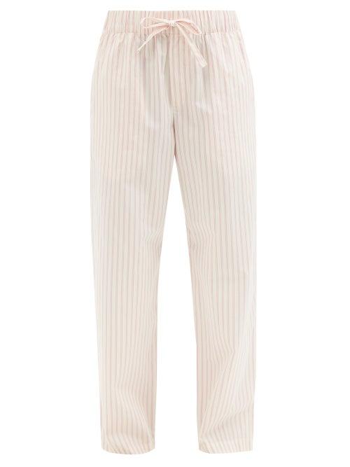 Tekla - Striped Organic-cotton Pyjama Trousers - Womens - White Pink