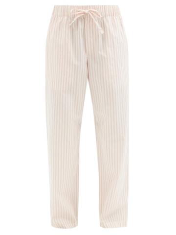 Tekla - Striped Organic-cotton Pyjama Trousers - Womens - White Pink