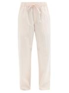 Tekla - Striped Organic-cotton Pyjama Trousers - Womens - White Pink