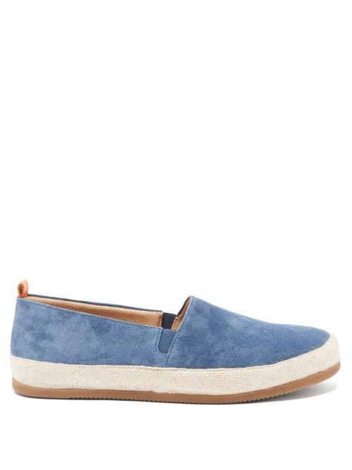 Matchesfashion.com Mulo - Suede Espadrille Loafers - Mens - Blue