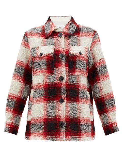 Matchesfashion.com Isabel Marant Toile - Gastoni Plaid Wool-blend Shirt Jacket - Womens - Red Multi