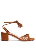Matchesfashion.com Aquazzura - Mescal 50 Wrap Around Suede Sandals - Womens - Tan