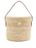 Sensi Studio Leather-trimmed Toquilla-straw Basket Bag