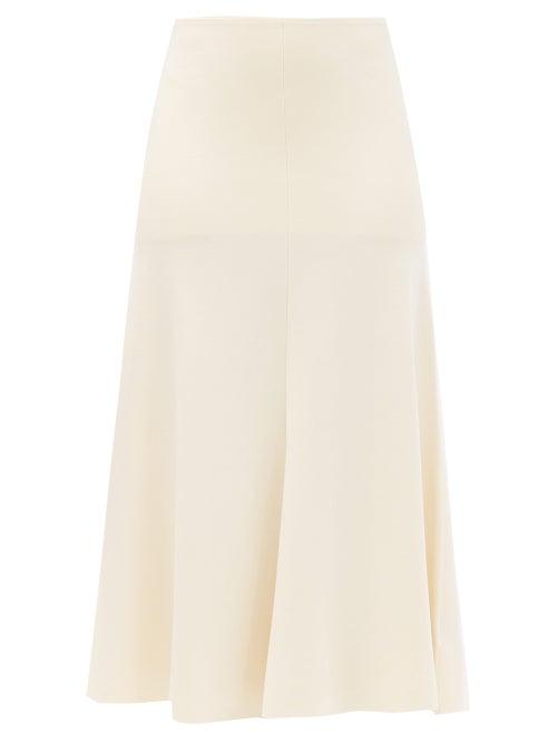 Matchesfashion.com Joseph - Flared Knitted Midi Skirt - Womens - Ivory