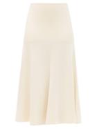 Matchesfashion.com Joseph - Flared Knitted Midi Skirt - Womens - Ivory