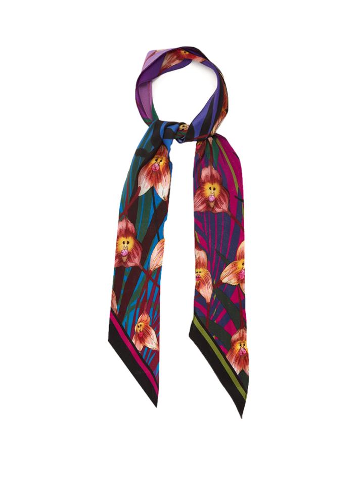 Rockins Monkey Orchid-print Super-skinny Scarf