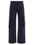 Matchesfashion.com Martine Rose - Cargo-pocket Checked Wool-crepe Trousers - Womens - Navy