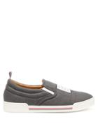 Matchesfashion.com Thom Browne - Logo Slip On Canvas Trainers - Mens - Grey