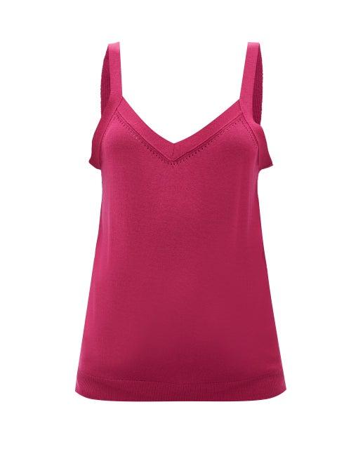 Johnstons Of Elgin - V-neck Wool Camisole - Womens - Pink