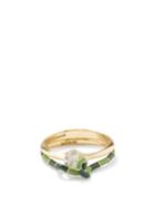 Bea Bongiasca - Drop Cut Diamond, Enamel & 18kt Gold Ring - Womens - Green Gold