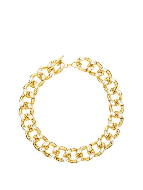 Matchesfashion.com Rosantica - Dondolo Crystal & Chain Choker Necklace - Womens - Crystal