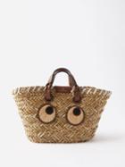Anya Hindmarch - Paper Eyes Small Raffia Basket Bag - Womens - Beige