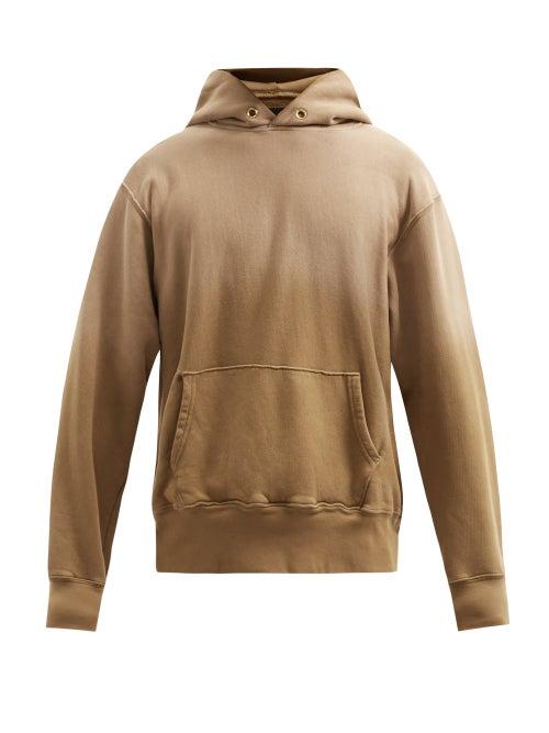 Matchesfashion.com Les Tien - Ombr Brushed-back Cotton Hooded Sweatshirt - Mens - Brown