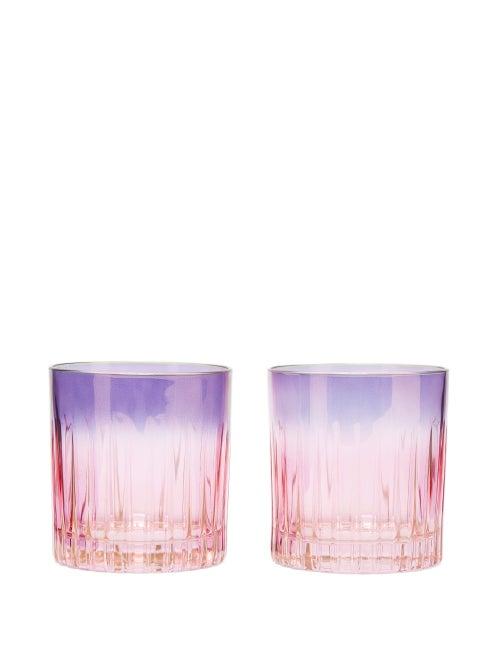 Matchesfashion.com Luisa Beccaria - Set Of Two Gradient Glasses - Pink Multi