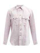 Matchesfashion.com L.e.j - Nu 00001 Washed-linen Shirt - Mens - Pink