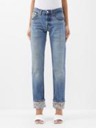 Missoni - Zigzag Turn-up Straight-leg Jeans - Womens - Blue Multi