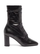 Matchesfashion.com Saint Laurent - Laura Lace-up Leather Ankle Boots - Womens - Black