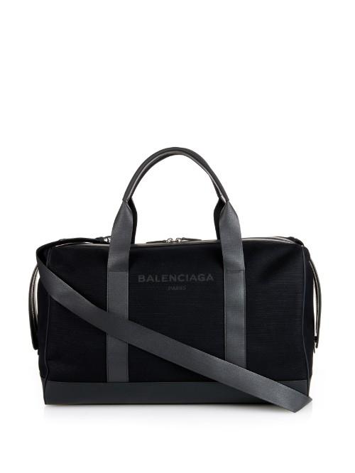 Balenciaga Black Canvas Weekend Bag