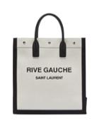 Matchesfashion.com Saint Laurent - Noe Logo-print Canvas Tote Bag - Mens - White Black