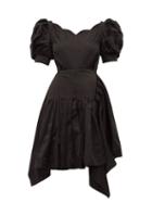 Matchesfashion.com Preen By Thornton Bregazzi - Felixa Scalloped Silk Charmeuse Dress - Womens - Black