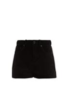 Matchesfashion.com Saint Laurent - Corduroy Mini Shorts - Womens - Black