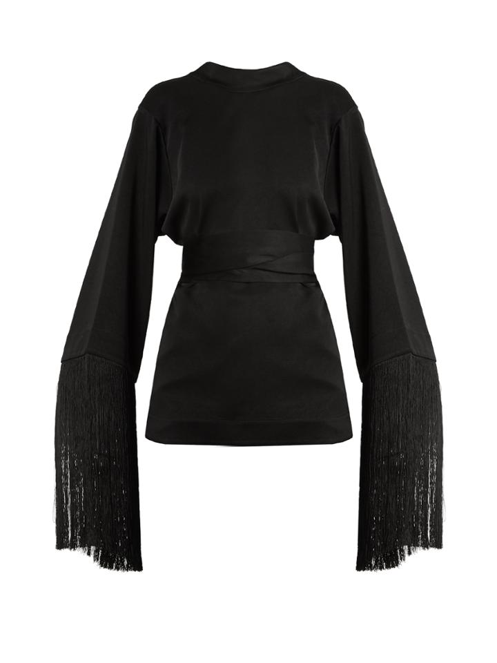 Ellery Lottery Round-neck Tassel-embellished Top