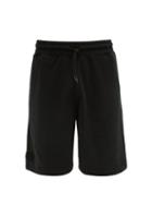 Matchesfashion.com Marcelo Burlon - Wing Patch Cotton Loop Back Jersey Shorts - Mens - Black