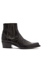 Calvin Klein 205w39nyc Grained-leather Squared-toe Ankle Boots