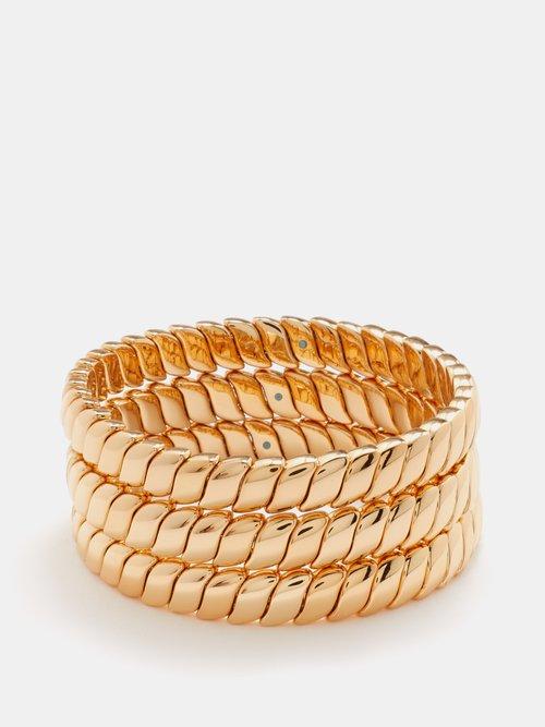 Roxanne Assoulin - Set Of Three Smooth Moves Gold-plated Bracelets - Womens - Yellow Gold