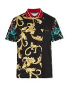 Matchesfashion.com Versace - Baroque Print Cotton Polo Shirt - Mens - Multi