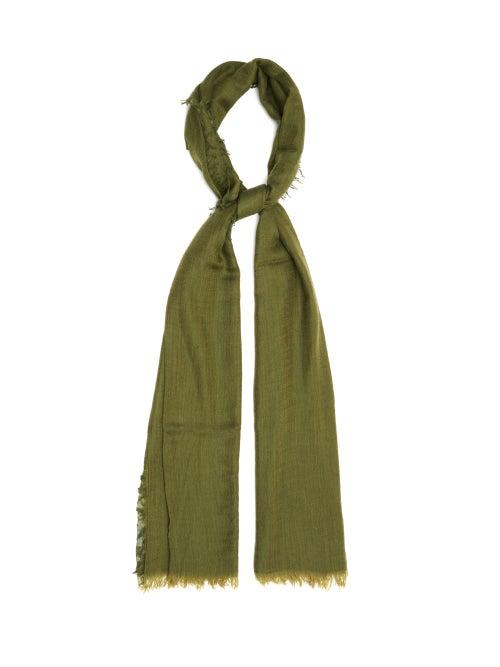 Matchesfashion.com Begg & Co. - Filigree Oversized Lightweight-cashmere Scarf - Mens - Khaki