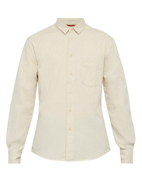 Matchesfashion.com Barena Venezia - Dorona Herringbone Twill Cotton Shirt - Mens - Cream