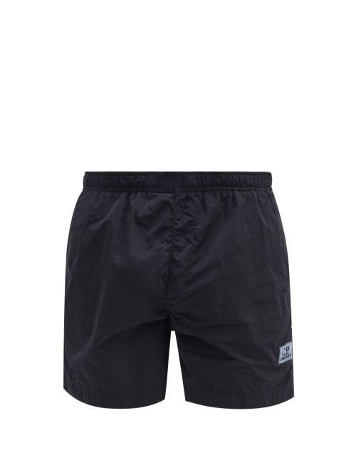 Matchesfashion.com C.p. Company - Logo-patch Garment-dyed Chrome Swim Shorts - Mens - Dark Navy