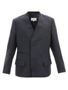 Matchesfashion.com Maison Margiela - Concealed Double-breasted Wool Jacket - Mens - Dark Grey