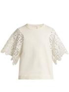 See By Chloé Lace-sleeved Cotton Top