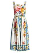 Dolce & Gabbana Majolica-print Sleeveless Poplin Dress