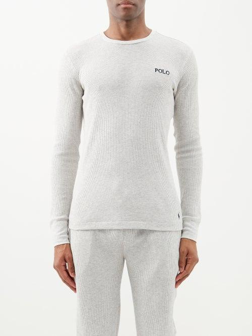 Polo Ralph Lauren - Logo-embroidered Waffle-jersey Pyjama Top - Mens - Grey